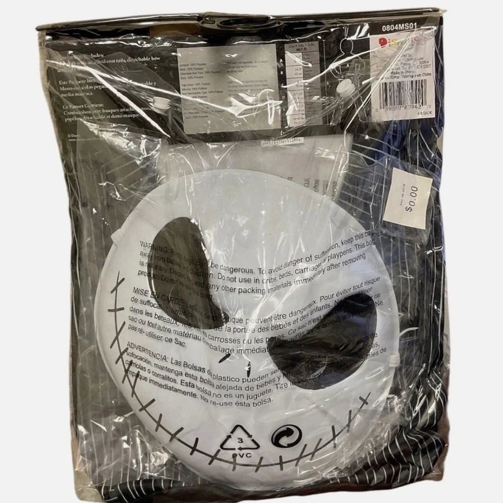 Kids Skeleton Costume with Black and White Stripes